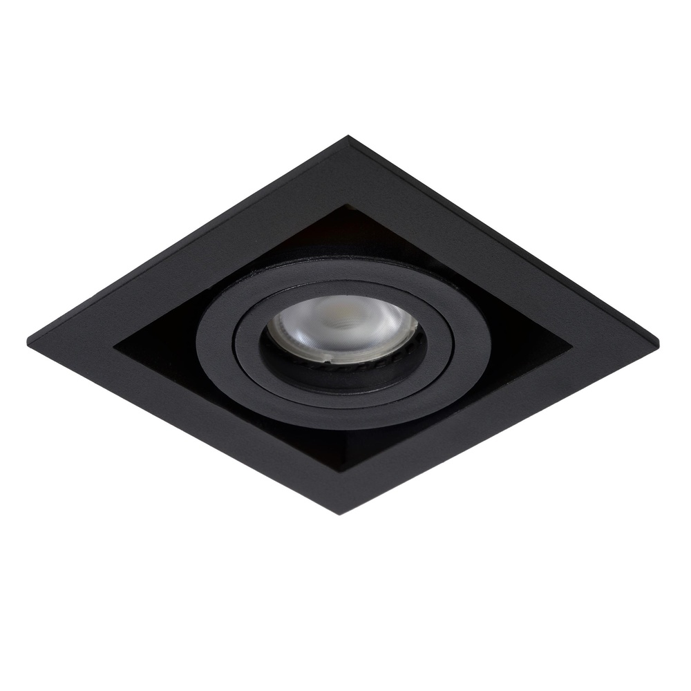 Lucide Vierkante inbouwspotChimney enkel zwart - 09926/01/30